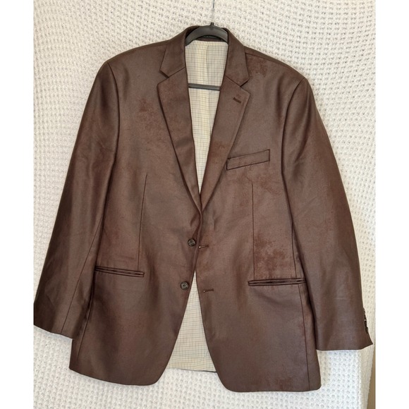 Lauren Ralph‎ Lauren Mens Brown Faux Suede Sport Coat Blazer 42L